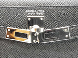 Hermes Mini Kelly Sellier Noir Black Epsom Palladium Crossbody Bag Do0925orxzxde