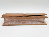 Jimmy Choo Fie Pink Rose Gold Metallic Leather Shoulder Bag Clutch Do0925crde