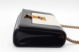 Yves Saint Laurent Small Kate Chain Bag In Alabaster & Black Leather Fw0926ezxdu