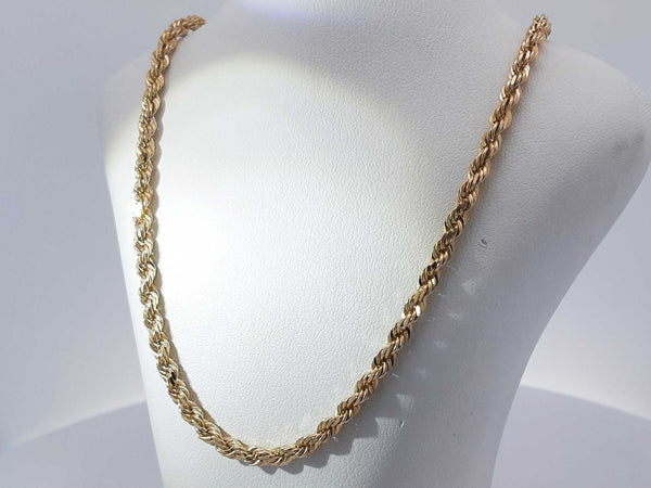14k Yellow Gold 17.3 Grams Solid Rope Chain 21 Inches Aa0825irzsa