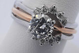 1.02cttw Diamond Wedding Set 14k Yellow & White Gold 5.4g Size 8.5 Eb0326srxdu