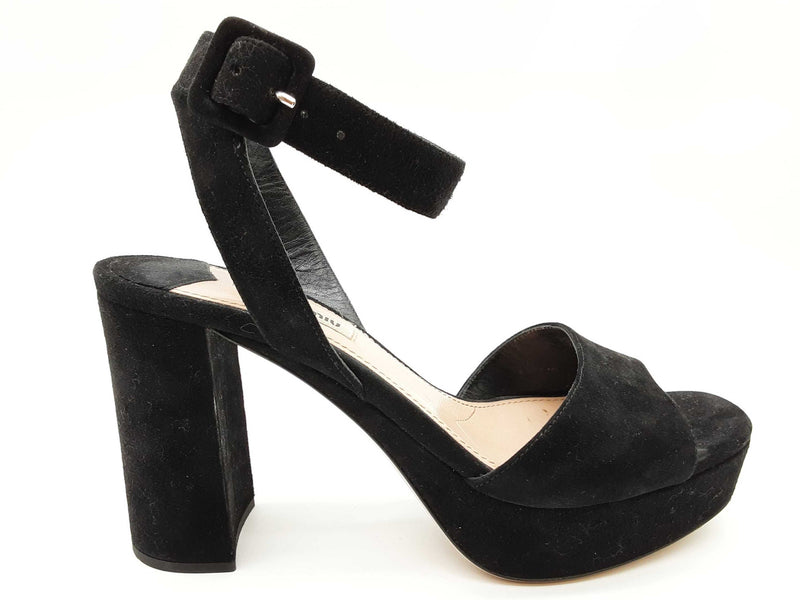 Miu Miu Black Suede Ankle Strap Platform Heels Size It 39 Do0625rxde