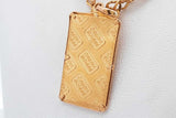 22k Yellow Gold Chain & 24k Yellow Gold Credit Suisse Pendant 17.8g Eb0426lxxzsa