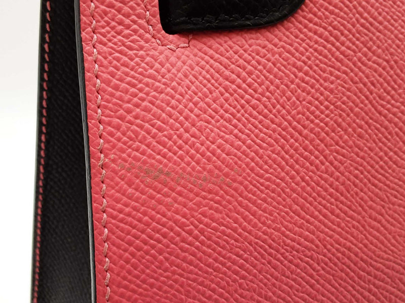 Hermes Kelly 25 Special Order Pink Black Epsom Gold Handbag Do0625lpxzxde