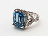 Blue Topaz 14k White Gold 5.3g Ring Size 4.75 Do0826prxde
