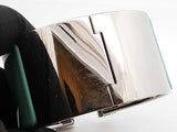 Hermès Extra Wide Clic H Silver-tone & Mint Green Enamel Bangle 7inch Fw0626oxzdu