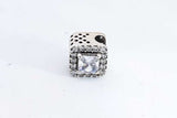 Pandora Sterling Silver Square Sparkle Halo Charm 2.5 Grams Eb0924rdu