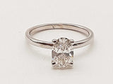 1.17 Carat Oval Brilliant Lab Grown Diamond 14k White Gold 2.1g Ring Size 6.5