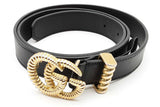 Gucci Black Leather Belt With Torchon Double G Buckle Size 85/34 Eb0726lxzde