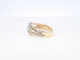 3.59 Cttw Diamond & 14k Yellow Gold Halo Ring 7.8 Grams Size 5.75 Fworxzdu