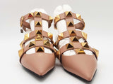 Valentino Roman Stud Ankle Strap Heel Beige Size 38 Aa0626lrzsa