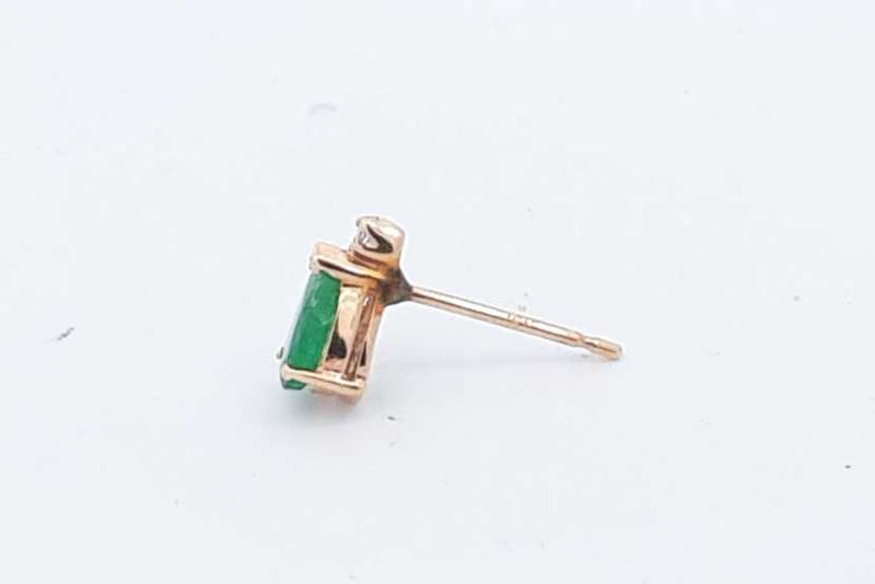 Green Gemstone Stud Earrings In 14k Yellow Gold 1 Gram Eb0924wrdu