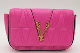 Versace Virtus Quilted Hot Pink Leather Crossbody Bag Eb0826erxde