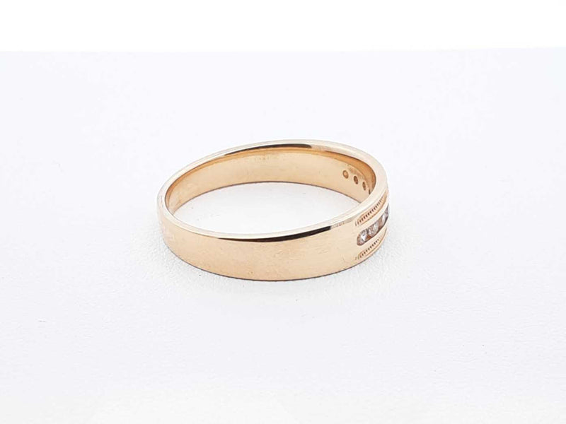 0.18 Cttw Diamond & 10k Yellow Gold Wedding Band 5.4 Grams Size 11 Fw0824rzxdu