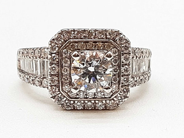 2.0 Cttw Diamonds 14k White Gold 6.9g Ring Size 7 Do1224lexzde