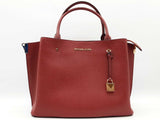 Michael Kors Red Pebbled Leather Arielle Satchel Tote Bag Sd0626wzde