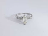 0.87 Cttw Diamond Marquis 14k White Gold Ring 2.3 Grams Size 7 Aa0625cxzsa