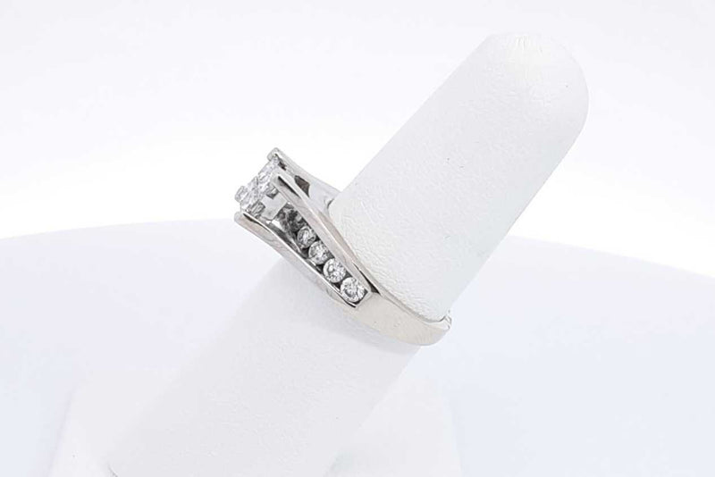 Approx. 1.34ctw Diamond Ring In 14k White Gold 5.7 Grams Size 6.25 Eb1124wrxdu
