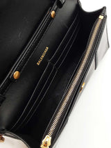 Balenciaga 2022 Hourglass Wallet With Chain In Black Leather Fw0o725pzxdu