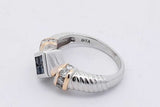 Diamond & Blue Gemstone Ring In 14k White Gold 5.9 Grams Size 6.75 Eb0126llrsa