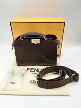 Fendi Peekaboo Iseeu Mini Dark Brown Nylon Crossbody Bag Do0624lexzde