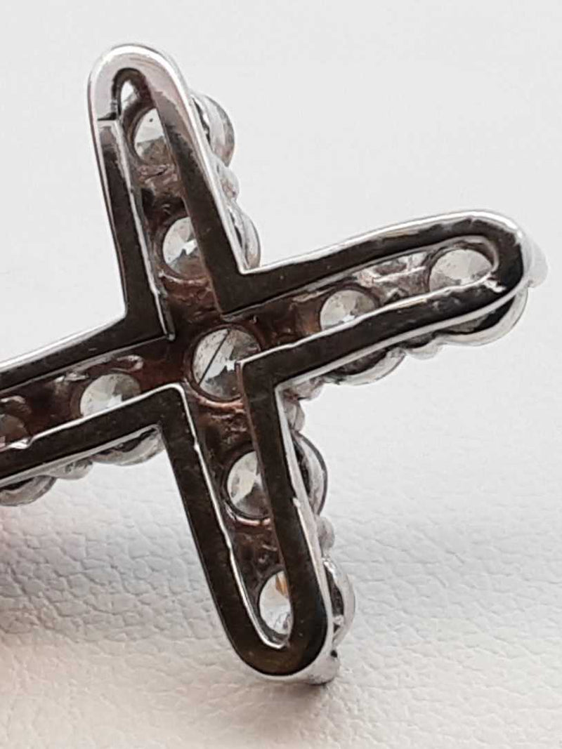 1.65 Cttw Diamond & 14k White Gold 14k Cross Pendant 3.5 Grams Fw00625rzxdu