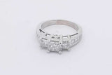 1.3cttw Princess Cut Diamond Ring In 14k White Gold 4.9 Grams Size 7 Eb0625cxzsa