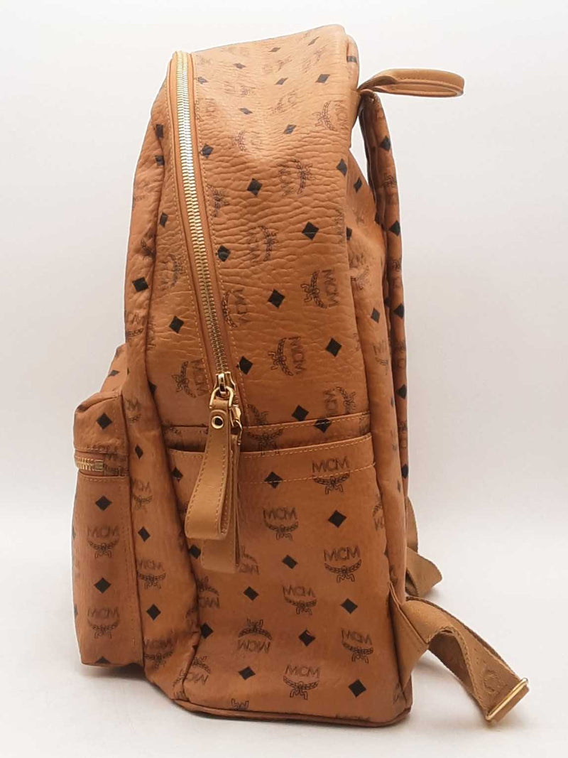 Mcm Stark Monogram Large Beige Backpack Aa0725orzsa