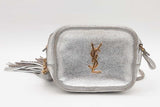 Yves Saint Laurent Metallic Silver Leather Camera Crossbody Bag Eb0826psxde