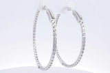 2.3ctw Lab Grown Diamond Inside Out Hoop Earrings 14k White Gold 7.4g Eb225erpsa