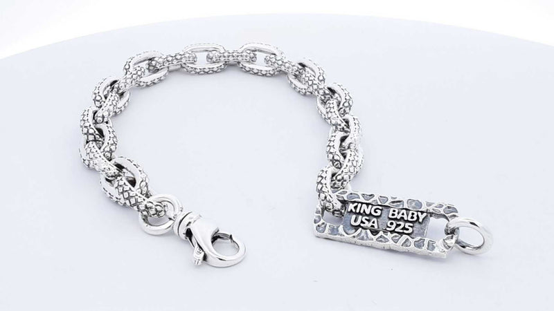 King Baby Sterling Silver Oval Link Bracelet 31.9 Grams 7 Inch Fw0425ixdu