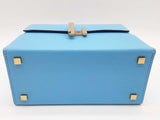 Hermes Cinhetic Bleu Du Nord Blue Chevre Mysore Gold Shoulder Bag Do0226wrxzde