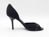 Dior Diorissimo Black Jacquard & Leather Logo Peep-toe Heels Size 5.5 Fw1026cxdu