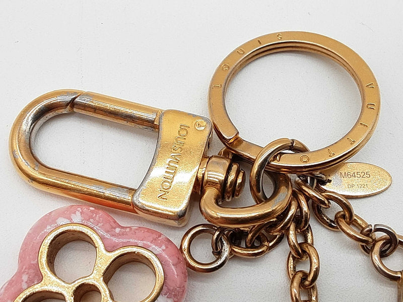 Louis Vuitton Pink Monogram Logo Metal Keychain Bag Charm Do1125lxzde