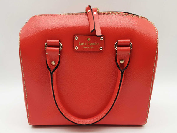 Kate Spade New York Alessa Wellesley Red Orange Leather Satchel Bag Do1024wxde