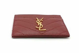 Yves Saint Laurent Cassandre Burgundy Leather Card Case Wallet Eb1026crsa