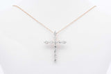 0.55ctw Lab Grown Diamond Cross 14k Yellow Gold Necklace 1.4g 18 In Eb1124lesdu