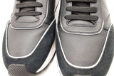 Versace Milano Black Leather & Suede Sneakers Size 44 Eb0626lrxsa
