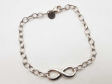 Tiffany & Co. Infinity 0.925 Sterling Silver Chain Bracelet 7 In Do0125cxde