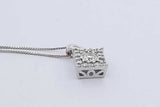 0.49ctw Diamond Pendant Necklace In 14k White Gold 2 Grams 18 Inch Eb1025oxzdu
