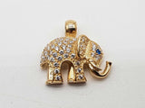 White And Blue Czs 14k Yellow Gold 3.8g Elephant Pendant Do0726oorde
