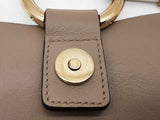 Chloe Faye Taupe Beige Gray Suede Leather Chain Clutch Do0925crde