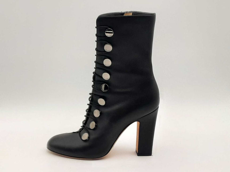 Jimmy Choo Malta Leather Boots Black Size 38.5 Aa0725oxzsa