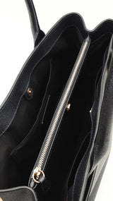 Coach Casey Tote Bag In Metallic Charcoal Crossgrain Leather Fw1025ixdu