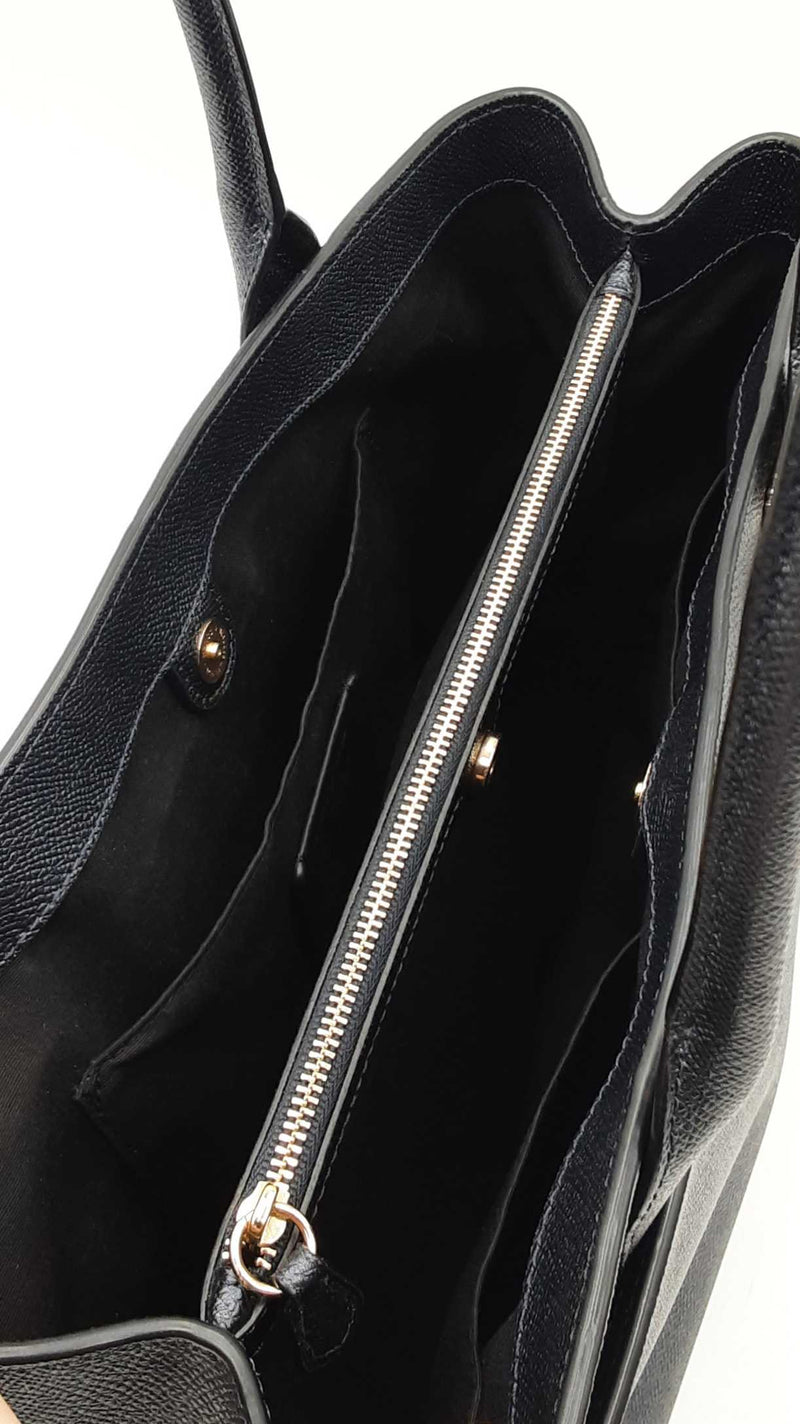 Coach Casey Tote Bag In Metallic Charcoal Crossgrain Leather Fw1025ixdu