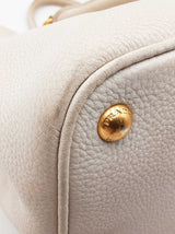 Prada Vitello Daino Tote Bag In White Leather Fw0126rzxdu