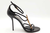 Saint Laurent Cassandra Black Leather Heels Size 39.5 Eb0626exdu