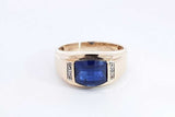 Blue Gemstone Ring In 10k Yellow Gold 4.8 Grams Size 10.5 Eb1024crsa