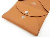 Hermes Calvi Duo Card Case In Gold Epsom Leather Fw0526wzxdu