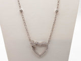 1.30 Ctw Lab Grown Diamonds 0.925 Silver 7.7g Heart Pendant Chain 19 In Do0325lprde